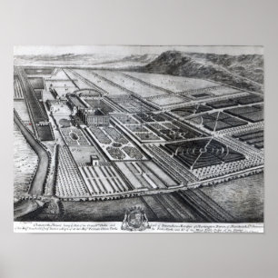 Póster Chatsworth House, engraved by Johannes Kip