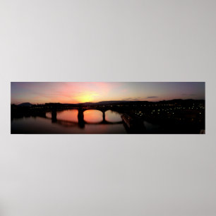 Póster Chattanooga en Sunset Panoramic