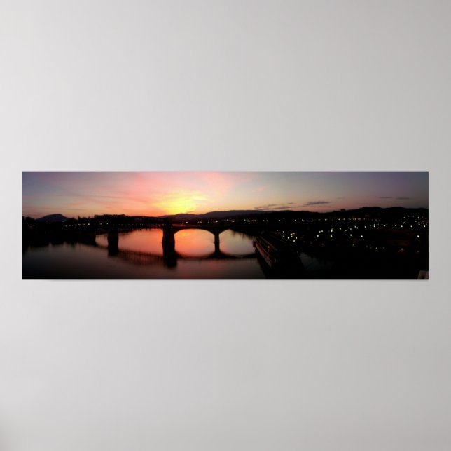 Póster Chattanooga en Sunset Panoramic (Frente)
