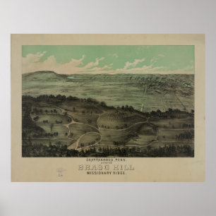 Póster Chattanooga, Tenn. vista desde Bragg Hill (1886)