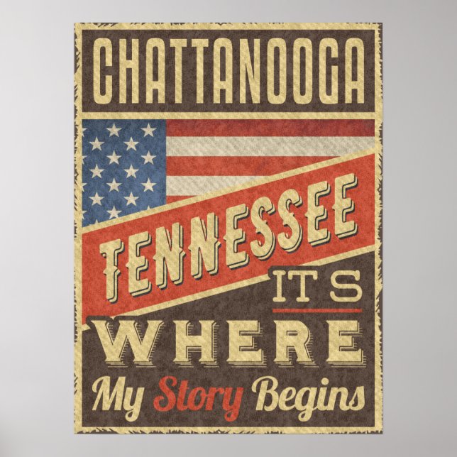 Póster Chattanooga Tennessee (Frente)