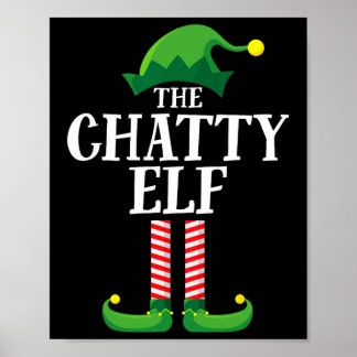 Póster Chatty Elf Matching Family Group Christmas Party F