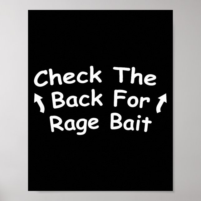 Póster Check Back For Rage Bait Funny Meme Gift  (Frente)