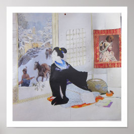 Póster Checking on the Neighbors - collage art