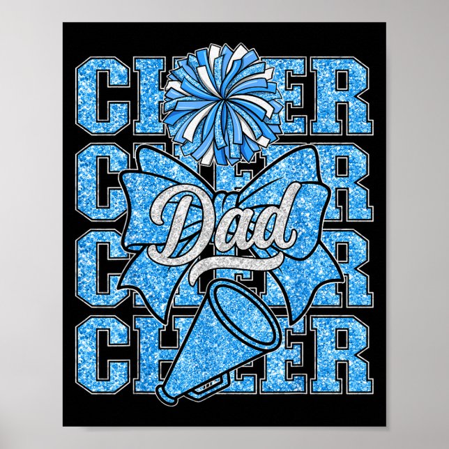 Póster Cheer Dad Daddy Bow Srt Cheerleader Cheerleading B (Frente)