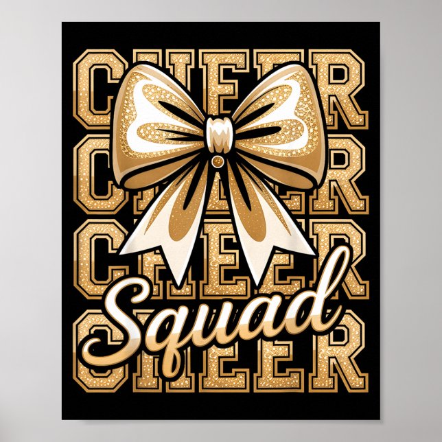 Póster Cheer Squad Gold Funny Srt Cheerleader Cheerleadin (Frente)