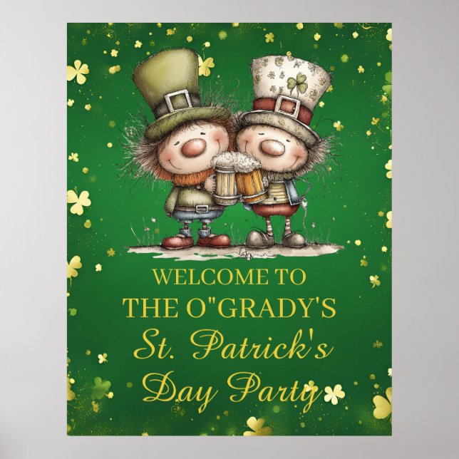 Póster Cheerful St. Patrick’s Day Party Illustration (Frente)