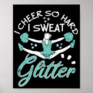 Póster Cheerleading Training I Cheer Hard I Sweat Glitter