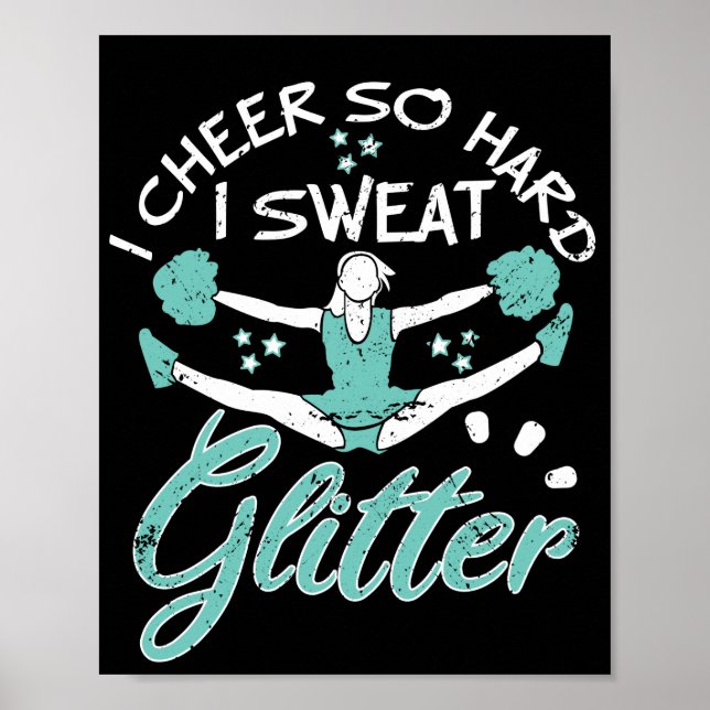 Póster Cheerleading Training I Cheer Hard I Sweat Glitter (Frente)