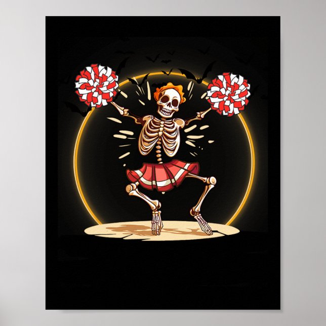 Póster Cheerled Skeleton Halloween Cheeleton Che (Frente)