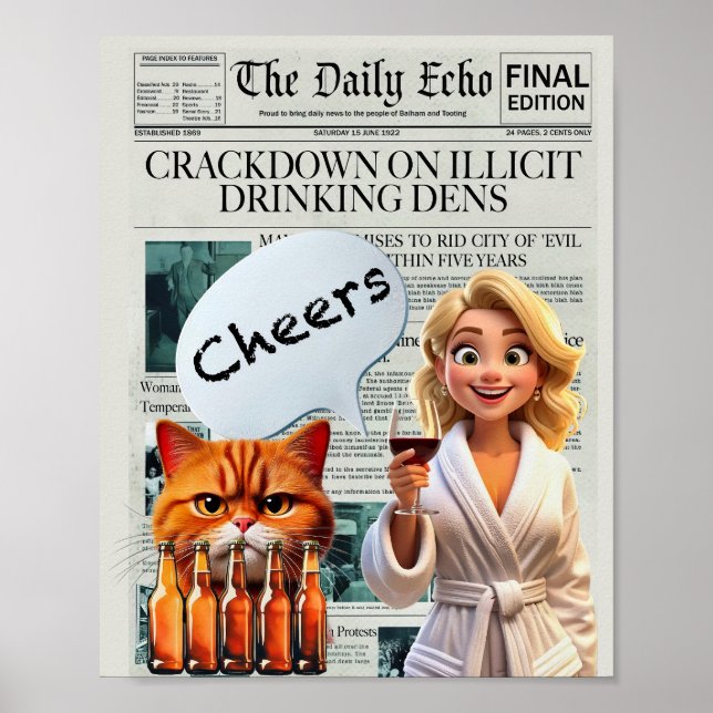 Póster Cheers - drink up (Frente)