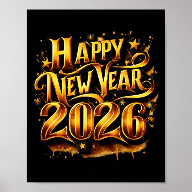 Póster Cheers To 2026 Happy New Year Party  (Frente)