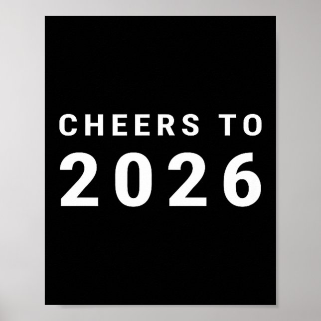 Póster Cheers To 2026 Minimalist New Year  (Frente)