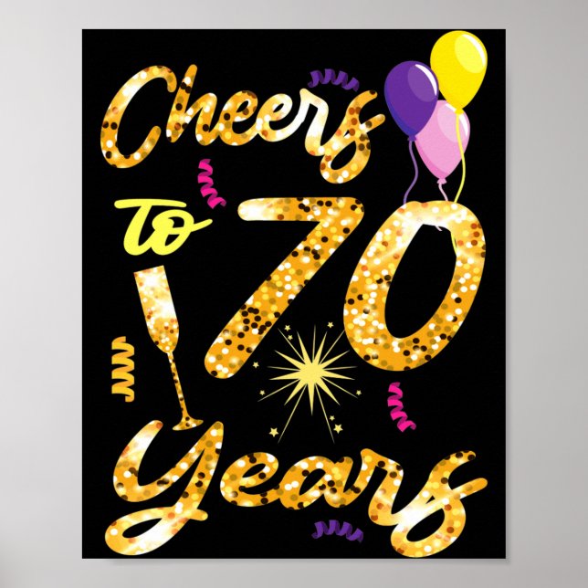 Póster Cheers To 70 Years 1951 70th Birthday Gift  (Frente)