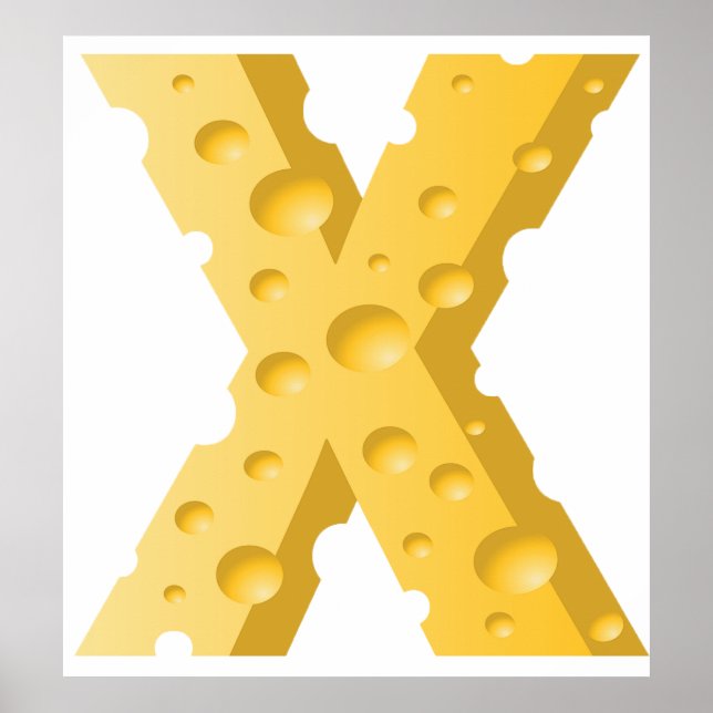 Póster Cheese Letter X Typography (Frente)