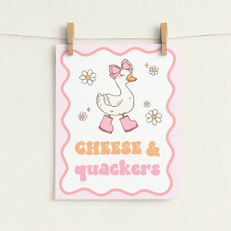 Póster Cheese & Quackers Silly Goose Table Sign