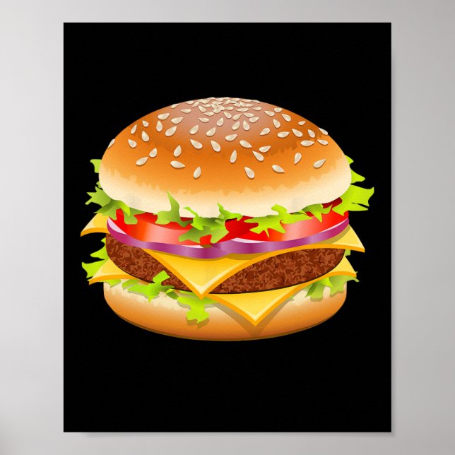 Póster Cheeseburger Hamburger Burger Funny Food Halloween (Frente)
