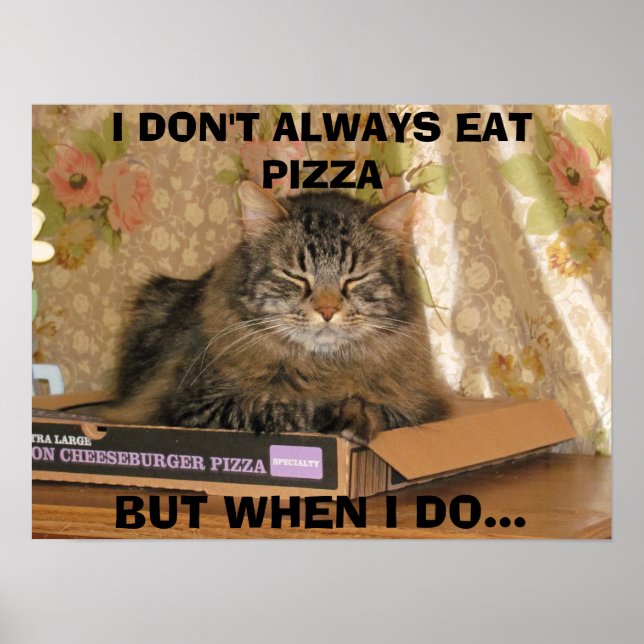 Póster cheeseburger pizza kitty (Frente)