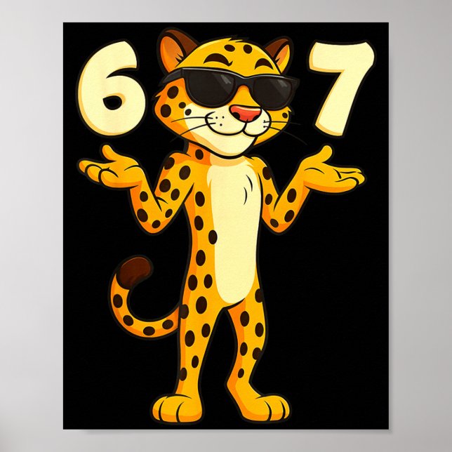 Póster Cheetah 67 Meme Funny Kids Teens Gen Alpha Slang 6 (Frente)