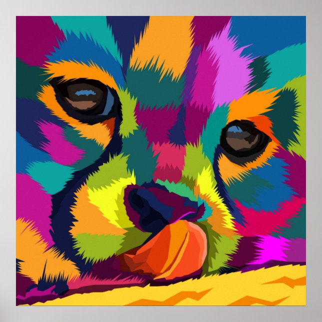 Póster Cheetah arcoiris (Frente)