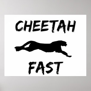 Póster Cheetah Fast Funny Running Poster Wall Art