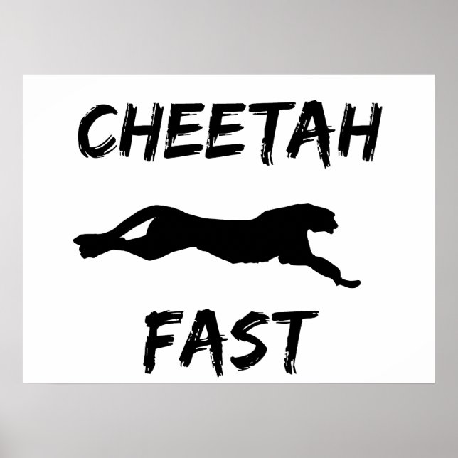 Póster Cheetah Fast Funny Running Poster Wall Art (Frente)