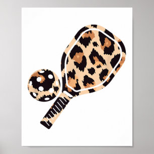 Póster Cheetah Leopard Pickleball Paddleball Sports Mom D