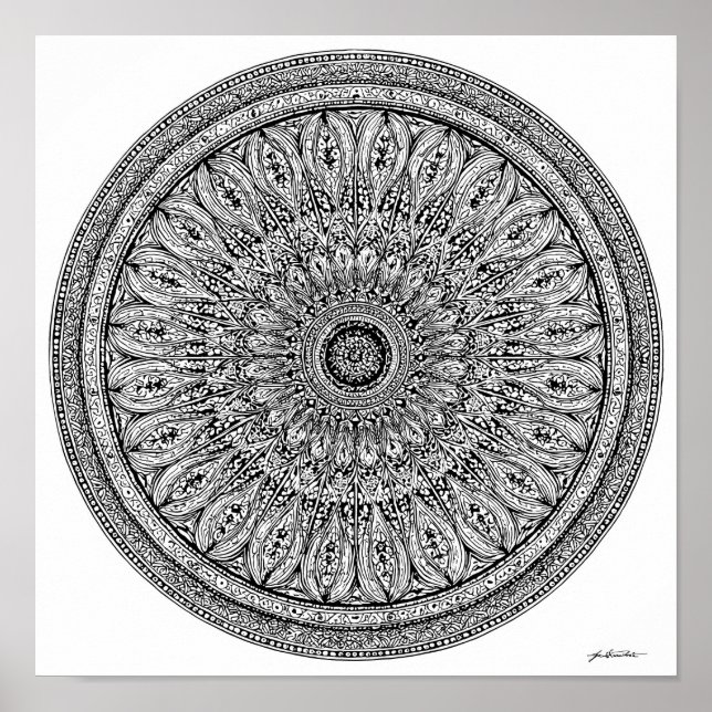 Póster Cheetah Mandala Intricate Coloring Page (Frente)