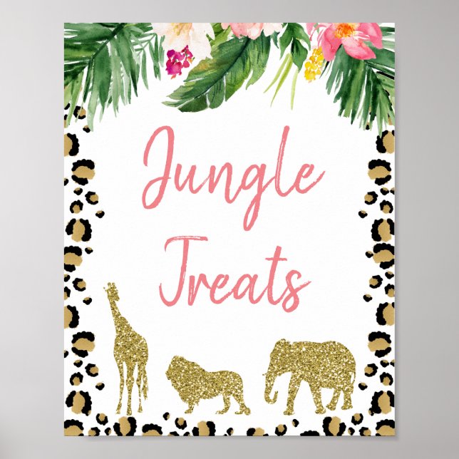Póster Cheetah Print Gold Purpurina Safari Rótulo de cump (Frente)
