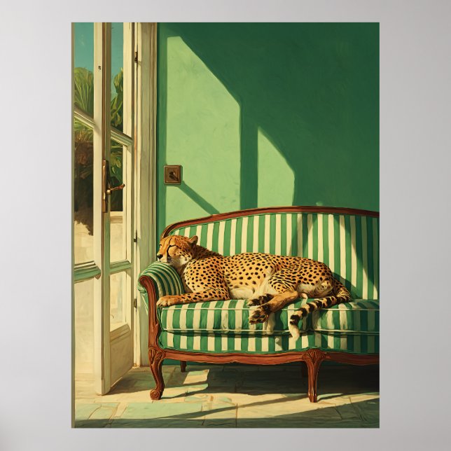 Póster Cheetah Resting in Sunlit Room (Frente)