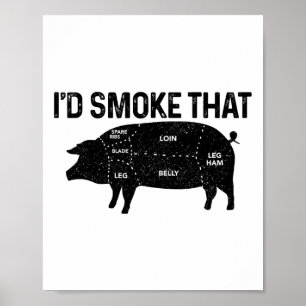 Póster Chef Carnicero Bbq Humaría Esa Grasa Graciosa De C