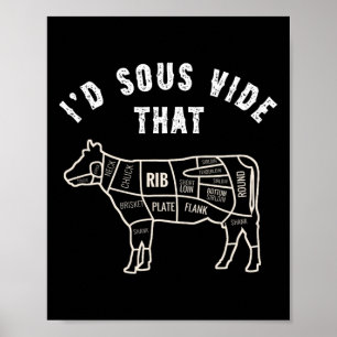 Póster Chef Carnicero Cocinero Bbq Yo Sous Vide Esa Vaca