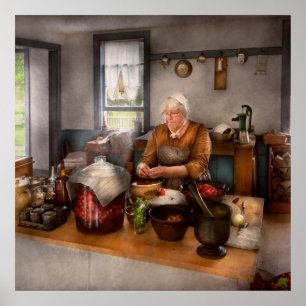 Póster Chef - Cocina - Limpiando cerezas