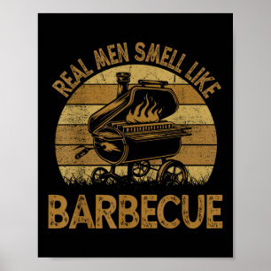 Póster Chef Dad Bbq Los Hombres De Verdad Huelen Como Una