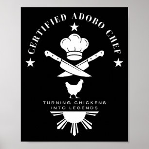Póster Chef de Adobo Certificado Nueva Declaración Gráfic