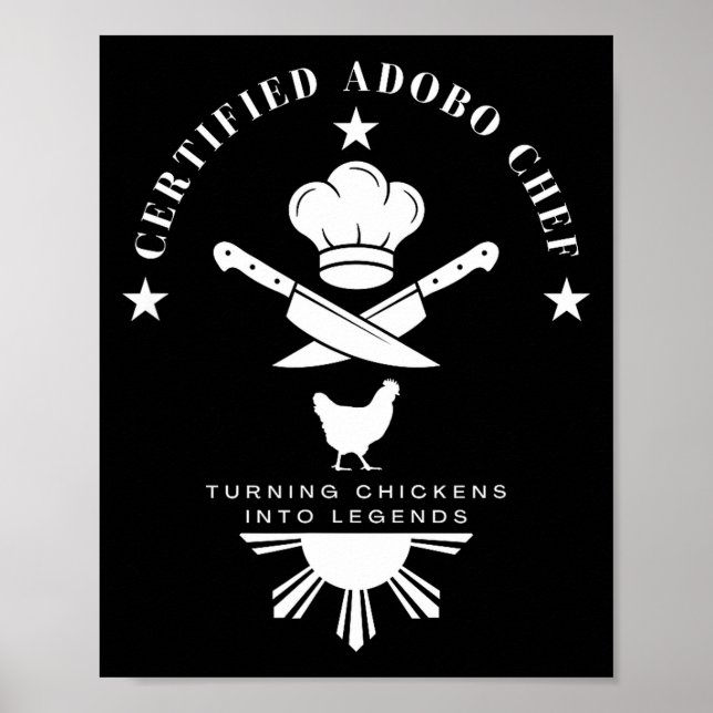 Póster Chef de Adobo Certificado Nueva Declaración Gráfic (Frente)