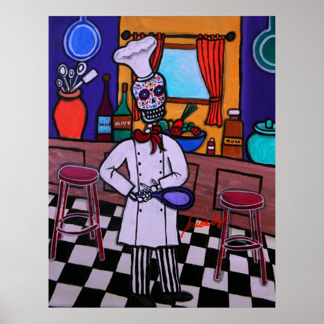 Póster Chef de Dia de los Muertos (Frente)