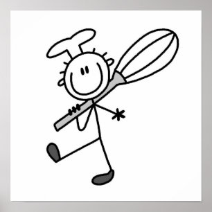 Póster Chef de la Figura Pala con Whisk