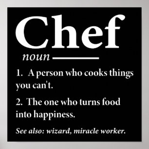 Póster Chef Definition Funny Cooking Chef
