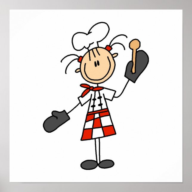 Póster Chef femenino con Mitte y Cuchara de Madera (Frente)