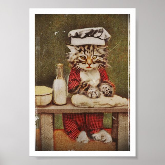 Póster Chef Kitten Making Bread (Frente)