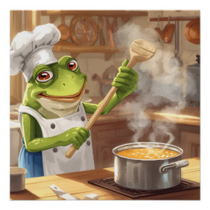 Póster Chef Rana Cocina Felicidad – FrogPosters