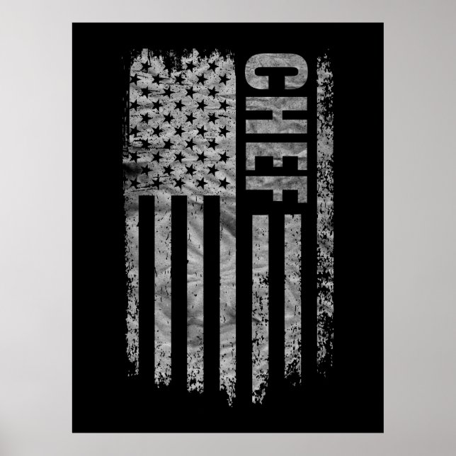 Póster Chef USA Flag Distressed design (Frente)