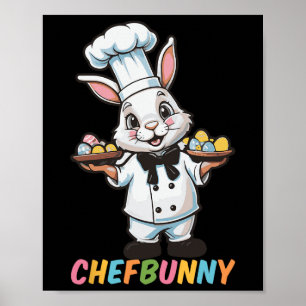 Póster Chefbunny Cook Hare Gracioso Día de Pascua Hombres