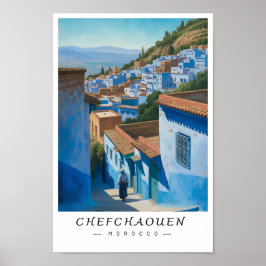 Póster Chefchaouen Morocco Wall Art, Blue City