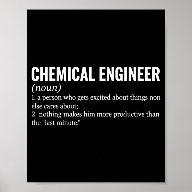 Póster Chemical Engineer Profession Definition Engineerin (Frente)