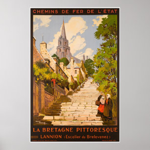 Póster Chemins de Fer de l'Etat, La Bretaña Pittoresque,