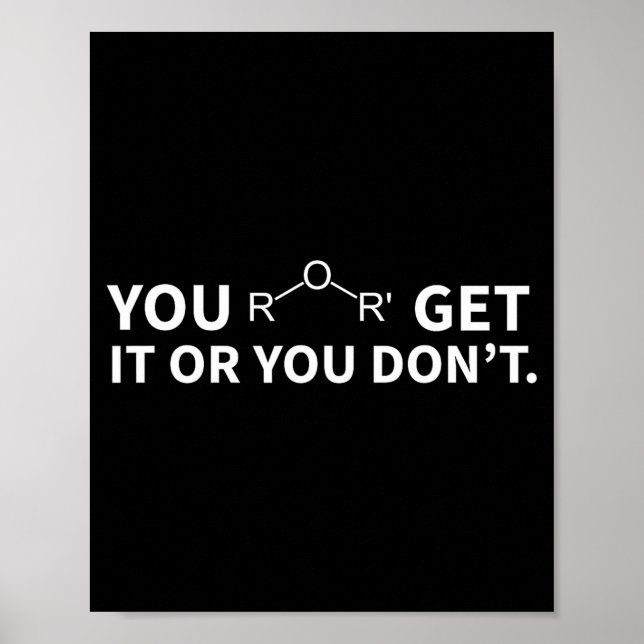 Póster Chemistry Pun You Ether Get It Or You Don't  (Frente)