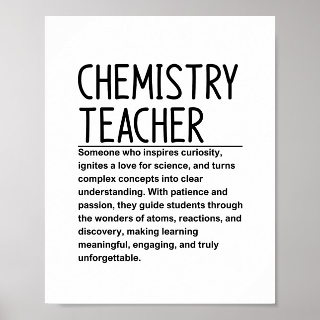 Póster Chemistry teacher (Frente)