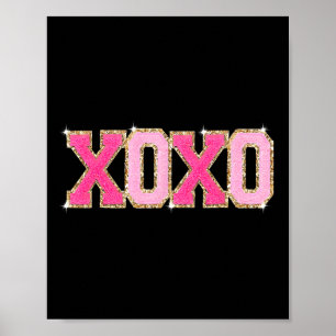 Póster Chenille Patch Sparkling Xoxo Día de San Valentín 